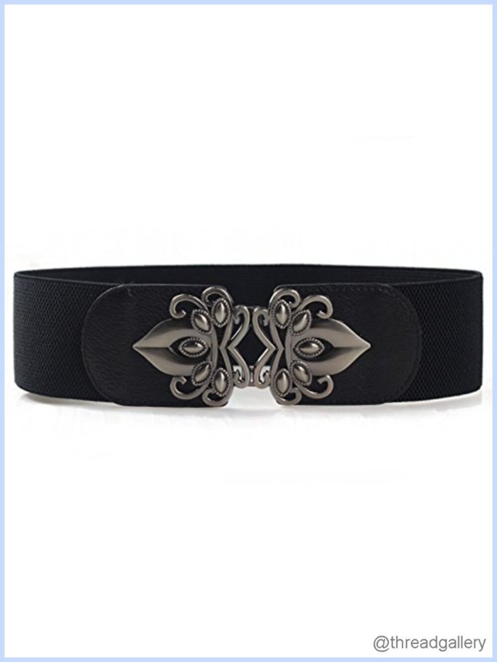 Rose Buckle Wide Elastic Corset Belt for Dresses and Coats Vintage Style
